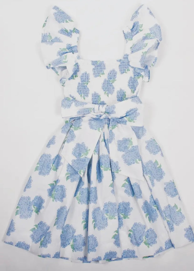 Hydrangea Bow Back Smocked Mini Dress