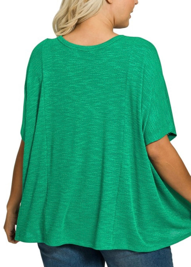 The Big Chill Slub Knit Top/Plus