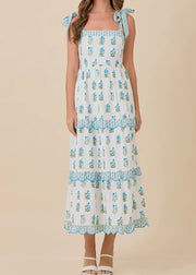 Shoulder Strap Tie Midi Dress