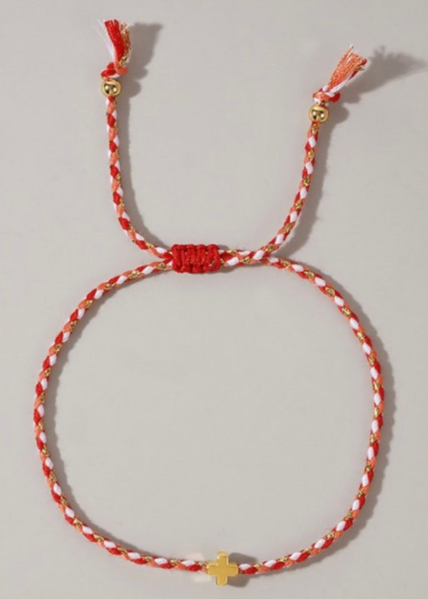 Handmade MultiColor Cotton Cross Bracelet