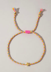 Handmade MultiColor Cotton Cross Bracelet