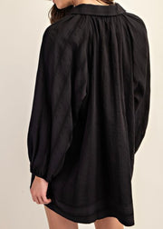 **FINAL SALE**  Artisan Textured Balloon Sleeve Mini Dress