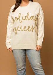 Plus Holiday Queen Pullover Sweater