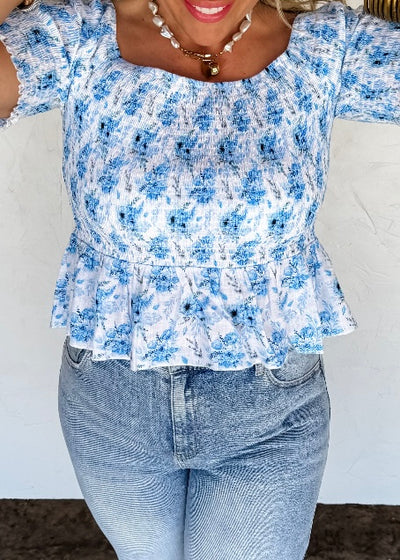 **FINAL SALE** Essie Floral Smocked Top