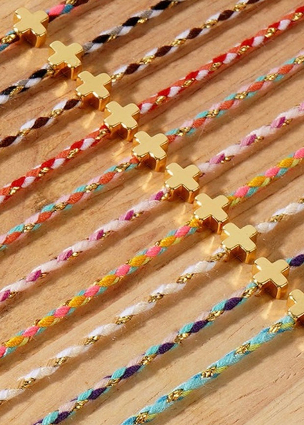 Handmade MultiColor Cotton Cross Bracelet