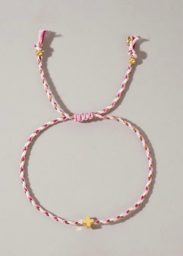 Handmade MultiColor Cotton Cross Bracelet