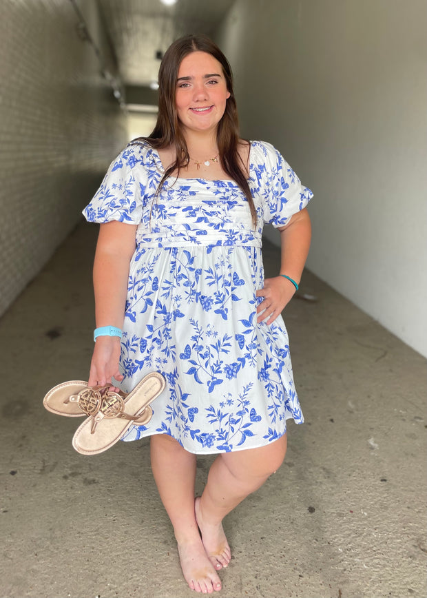 The Leya Floral Pleated Mini Dress