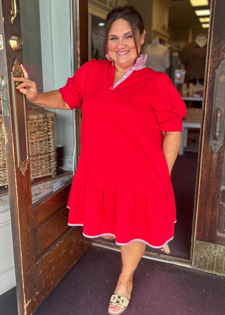 Cherry Pop Polo Dress/Plus
