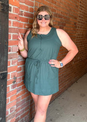 **FINAL SALE** Plus Sleeveless Butter Soft Romper Dress