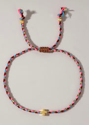 Handmade MultiColor Cotton Cross Bracelet