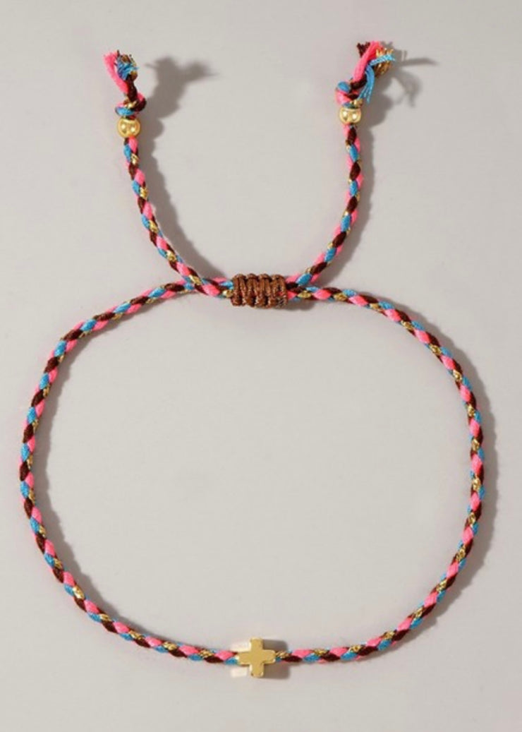 Handmade MultiColor Cotton Cross Bracelet