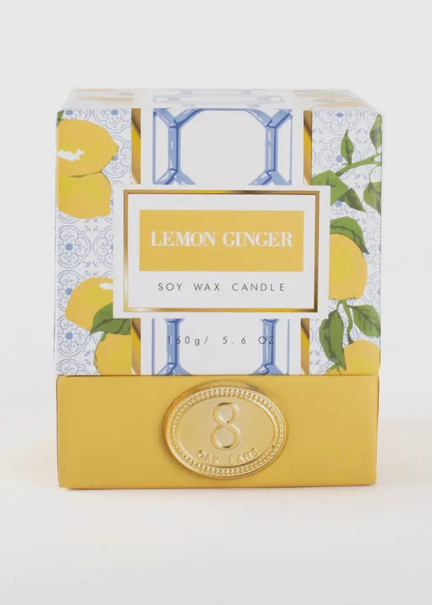 8 Oak Lane Soy Wax Candle/Lemon Ginger