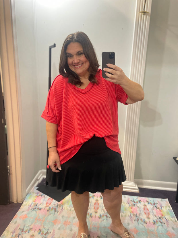 The Color Pop Ribbed Top/Plus
