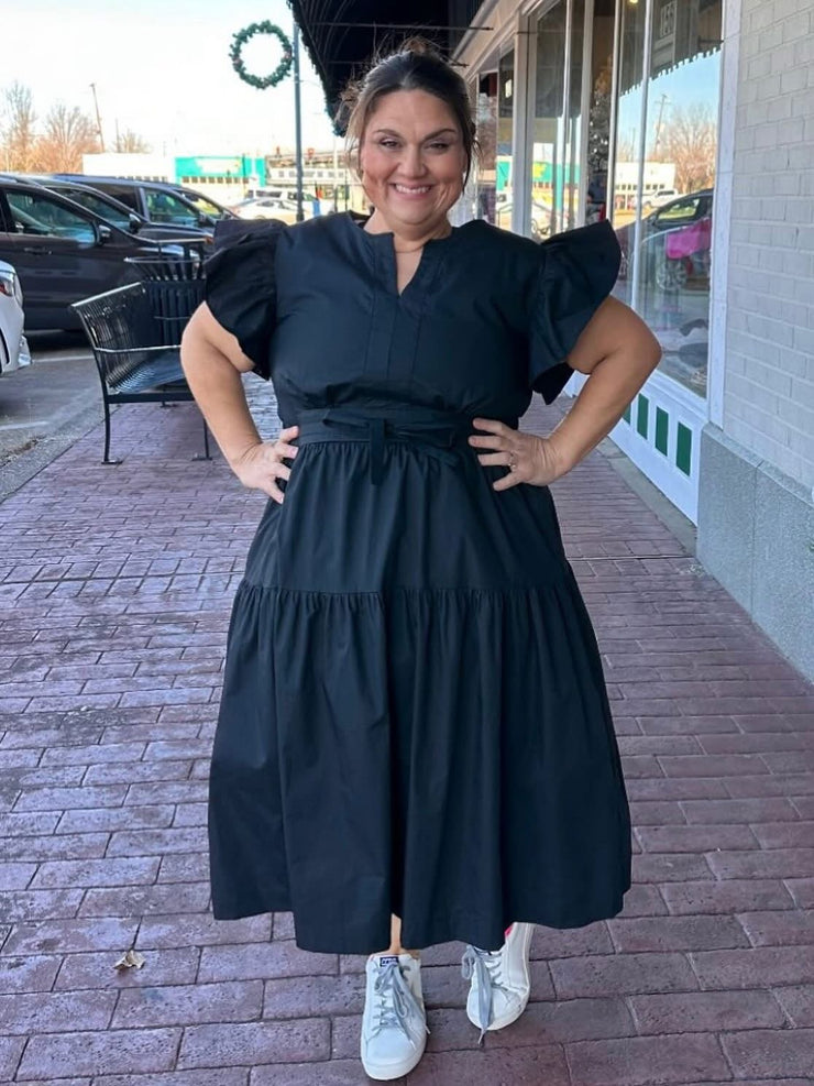Pretty in Poplin Midi Dress/Plus