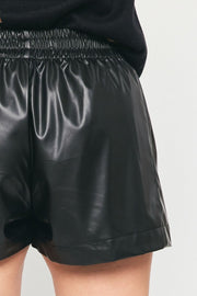 Plus Faux Leather Elastic Waist Shorts