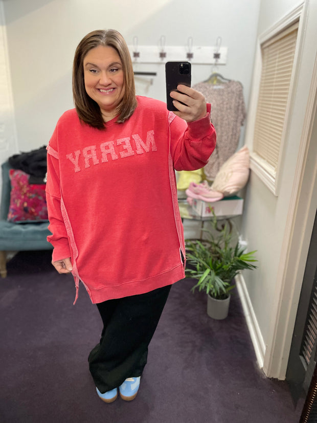 Merry Inside Out Crewneck Top