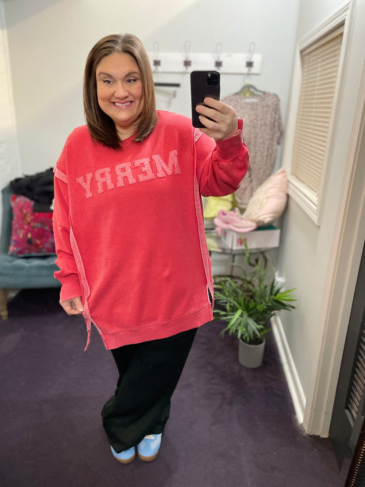 Merry Inside Out Crewneck Top