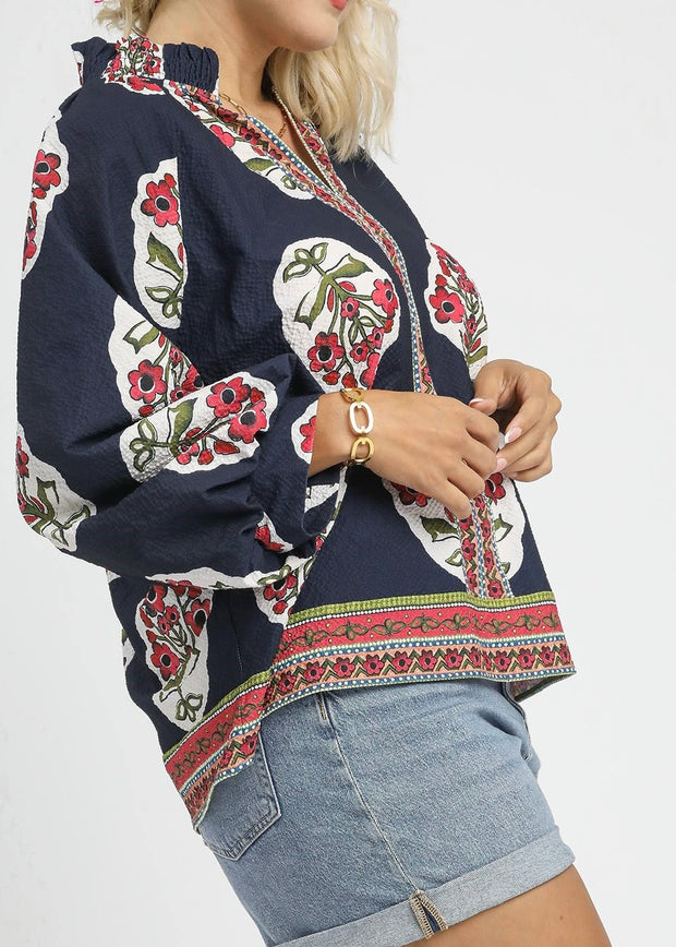 Boho Bloom Blouse/Plus