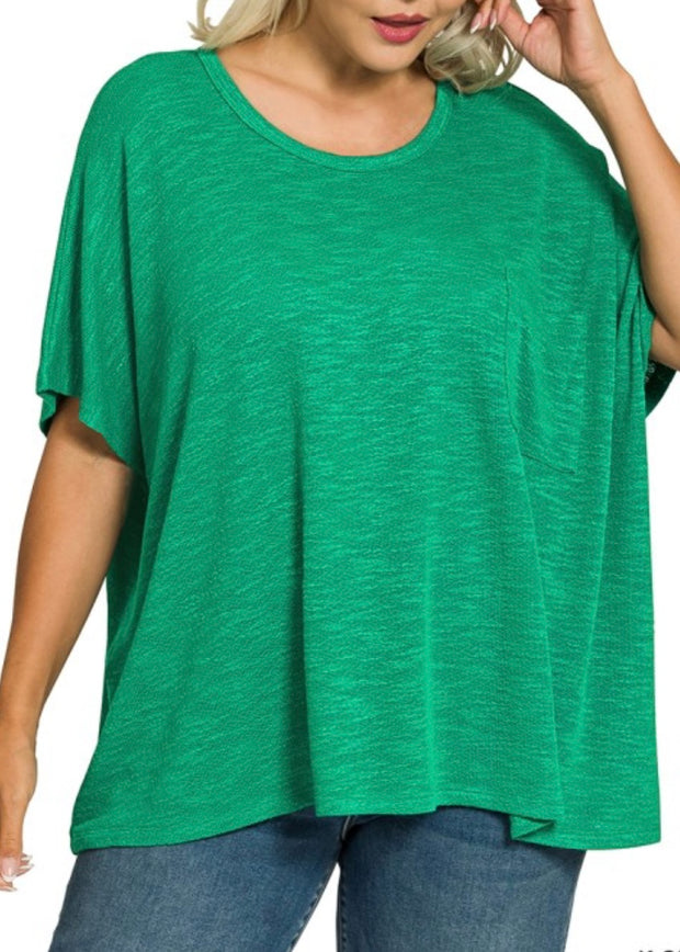 The Big Chill Slub Knit Top/Plus