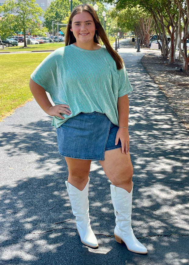 Asymmetrical Denim Skort