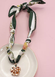 Scarf Necklace w/ Charm