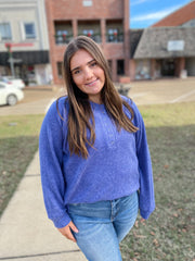 Brushed Hacci Oversized Henley Sweater/Plus