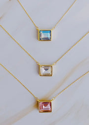 Sweet Square Pendant Necklace/18K Gold Plated