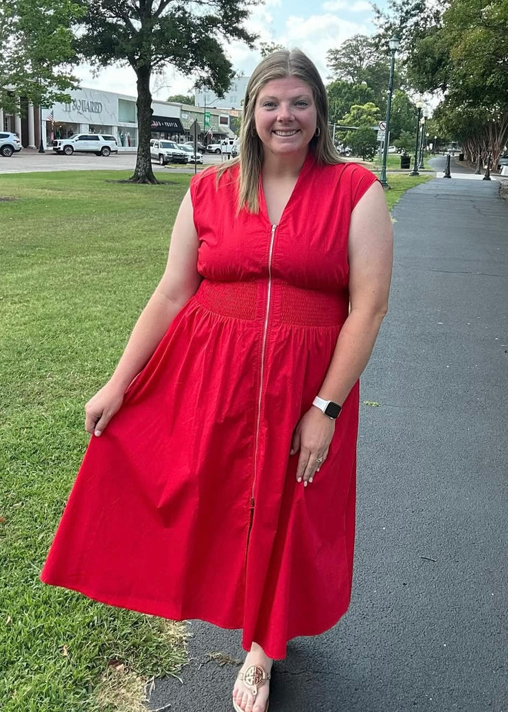 Sideline Chic Midi Dress/Plus