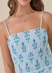 Summer Midi Floral Smocked Dress w/ Side Seam Pocket