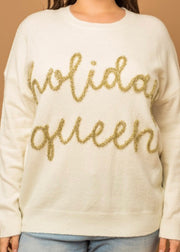 Plus Holiday Queen Pullover Sweater