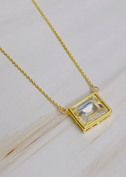 Sweet Square Pendant Necklace/18K Gold Plated