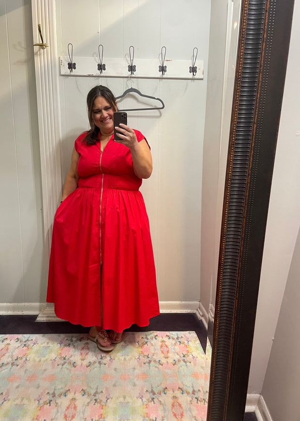 Sideline Chic Midi Dress/Plus
