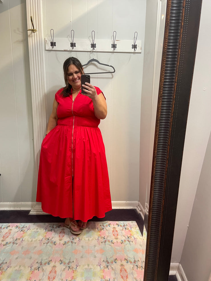 Sideline Chic Midi Dress/Plus