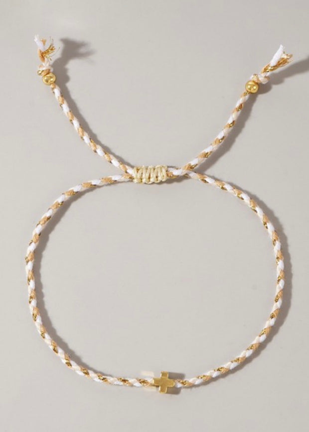 Handmade MultiColor Cotton Cross Bracelet