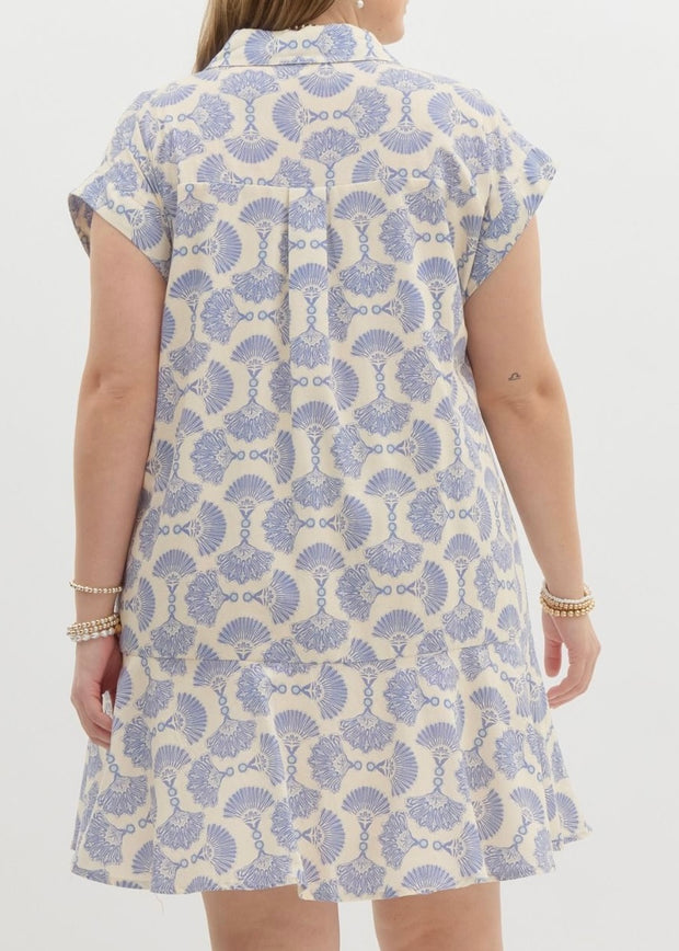 Coastal Breeze Cotton Flounce Dress/Plus
