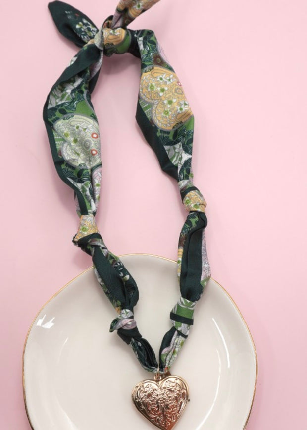 Scarf Necklace w/ Charm