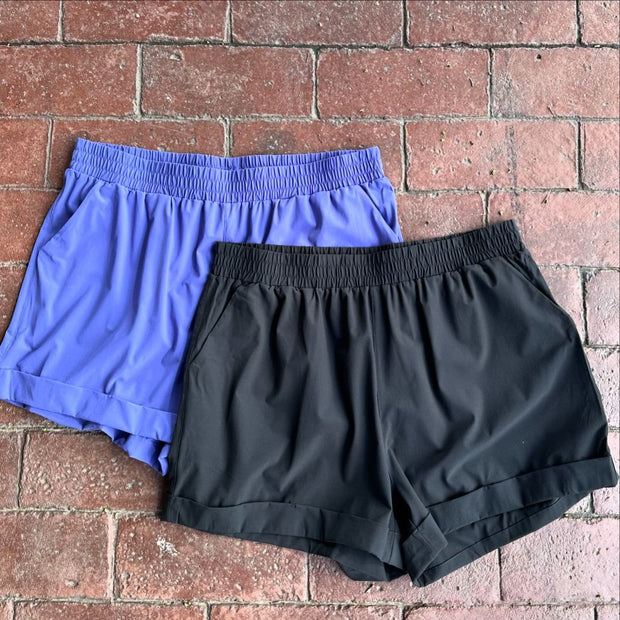 Cuffed Athleisure Shorts