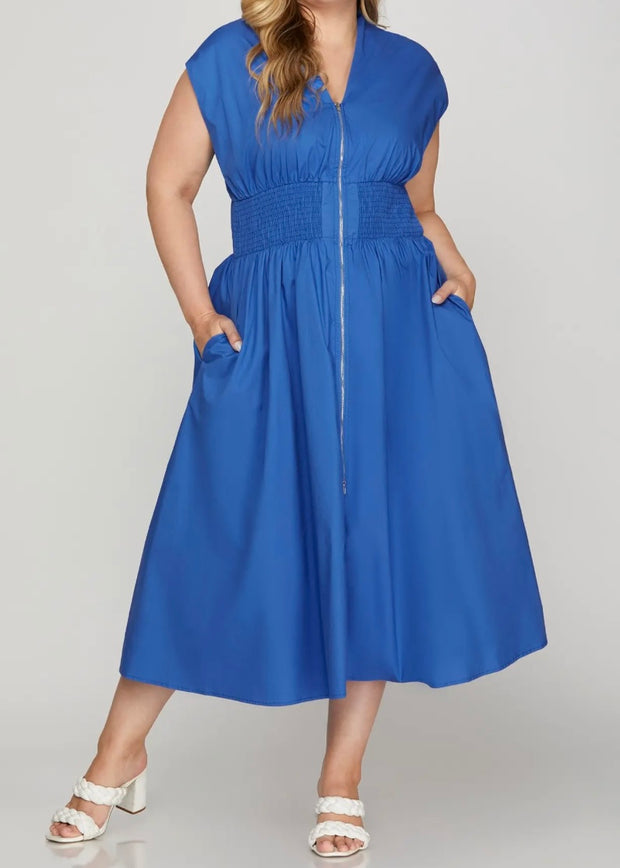 Sideline Chic Midi Dress/Plus
