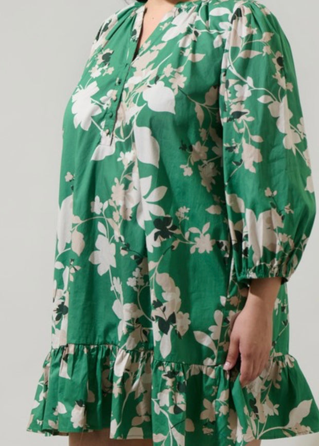 Nora Floral Ruffle Sleeve Dress