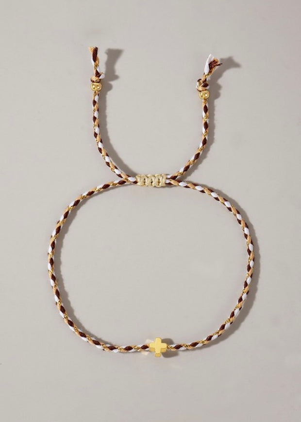 Handmade MultiColor Cotton Cross Bracelet