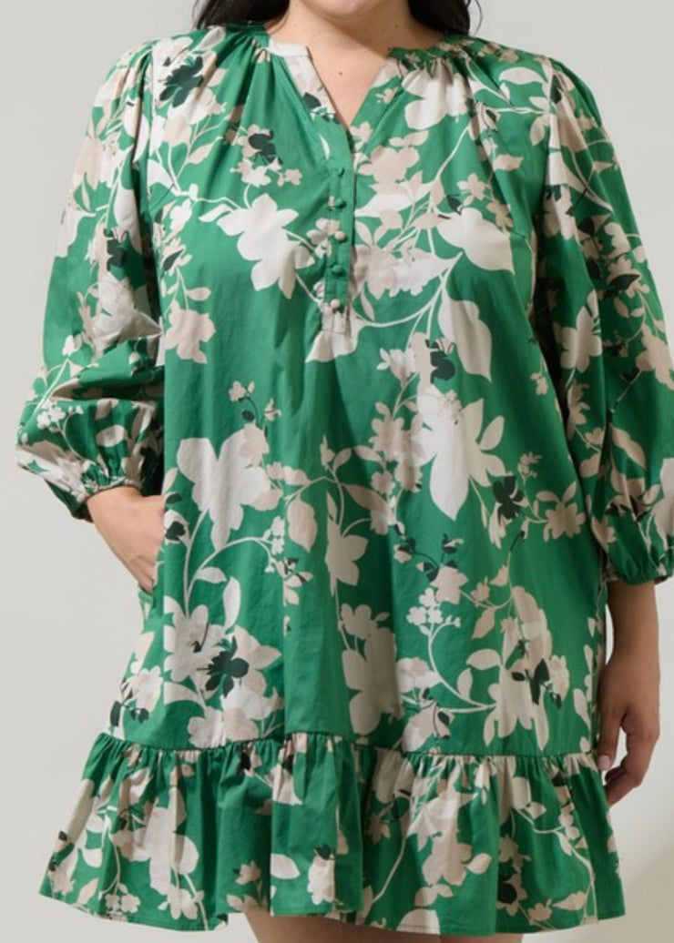 Nora Floral Ruffle Sleeve Dress