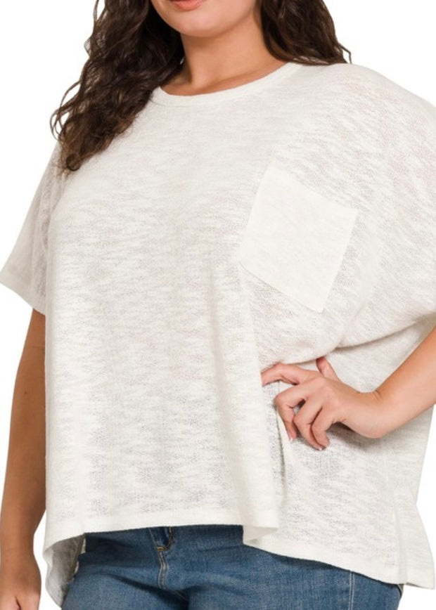 The Big Chill Slub Knit Top/Plus