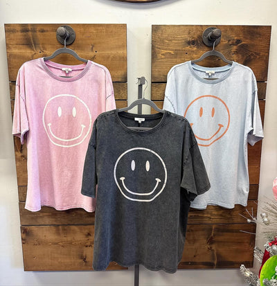 Plus Smiley Face Washed Top