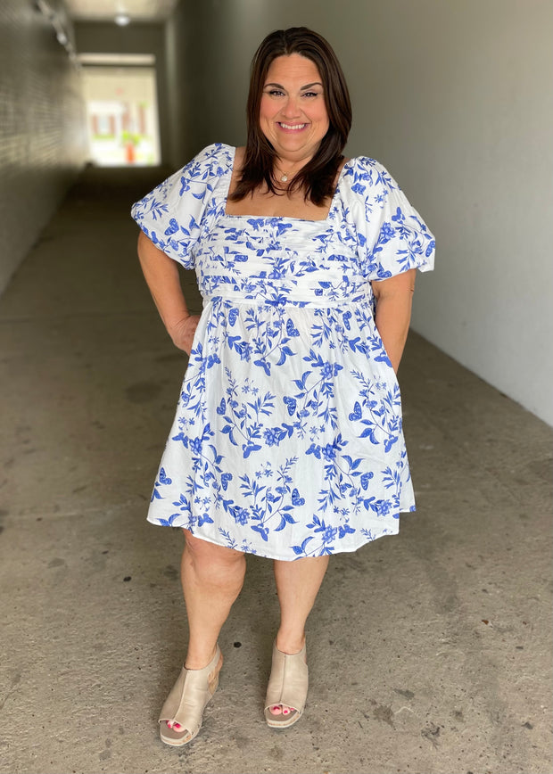 The Leya Floral Pleated Mini Dress