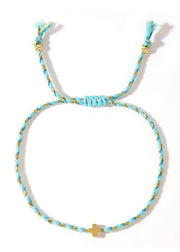 Handmade MultiColor Cotton Cross Bracelet