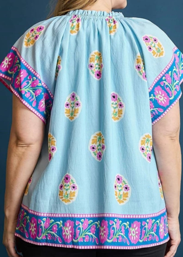 Boho Bloom Border Top/Plus