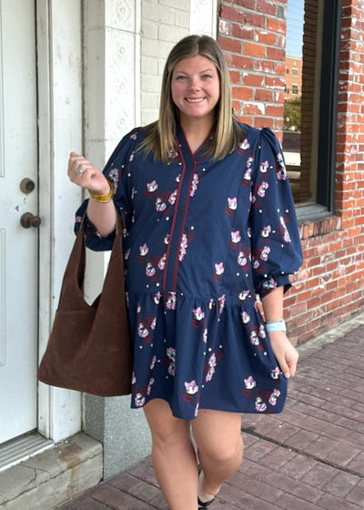Midnight Mix Mini Dress/Plus