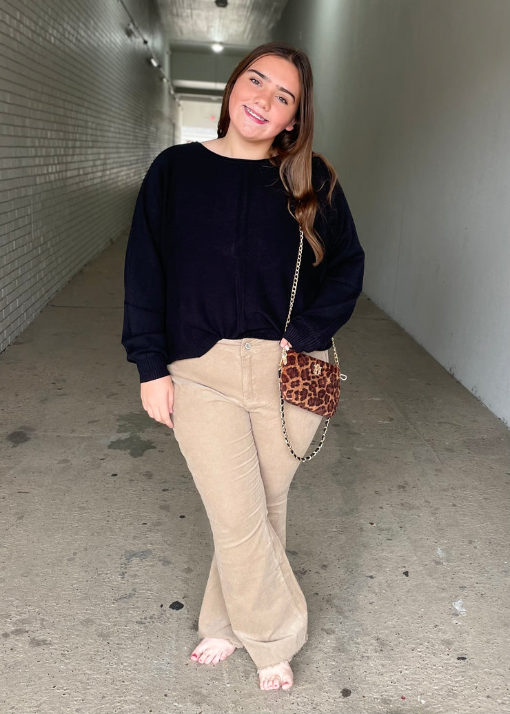 Viscose Front Seam Sweater/Plus