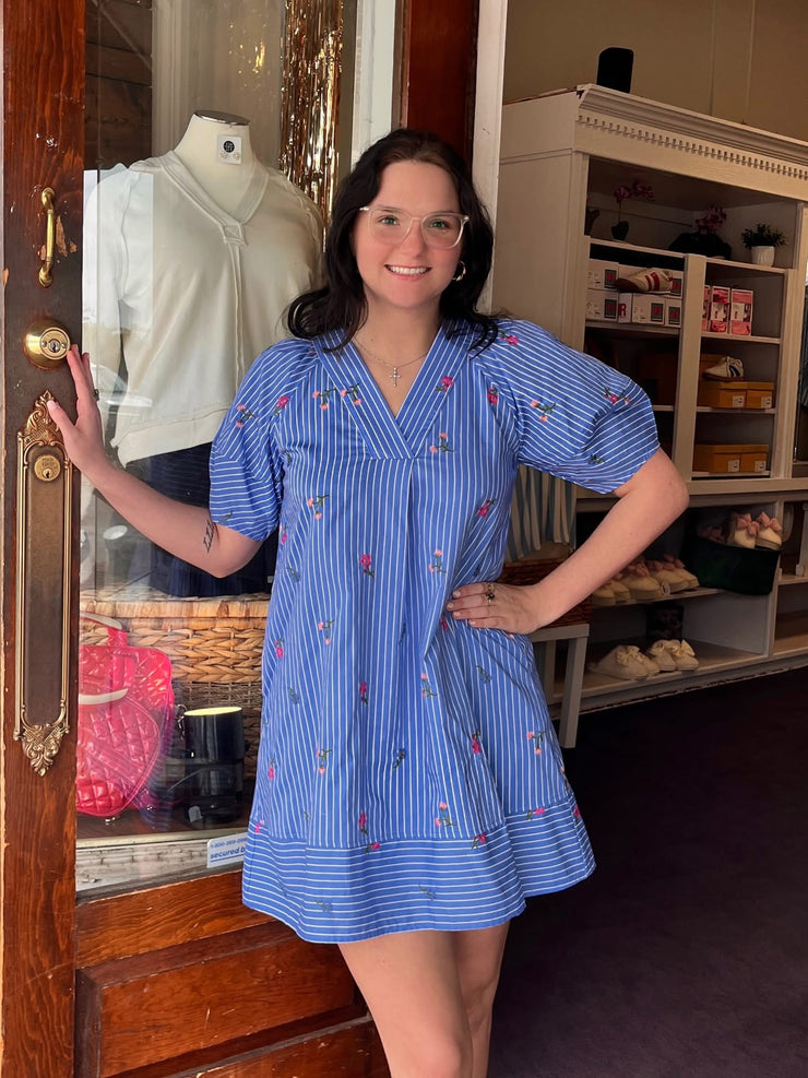 embroidered striped dress Floral Puff Sleeve Sale Section 501® Women's Shorts (plus this dress features color:Dark Denim
