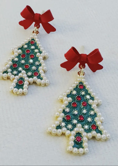 Merry & Bright Bow Tree Earrings